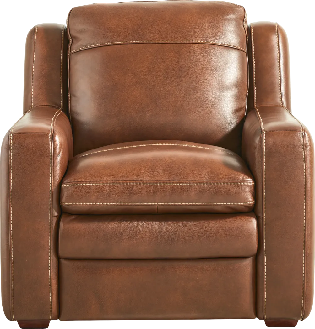Salinger Brown Leather Chair - Thumbnail - Image 2