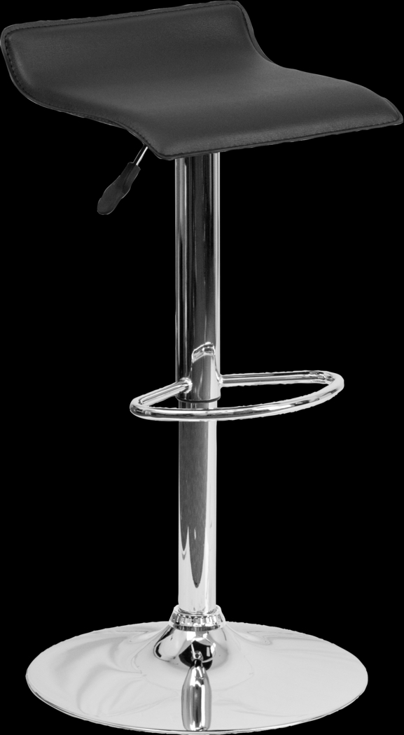 Salix Black Adjustable Swivel Barstool - Thumbnail - Image 1