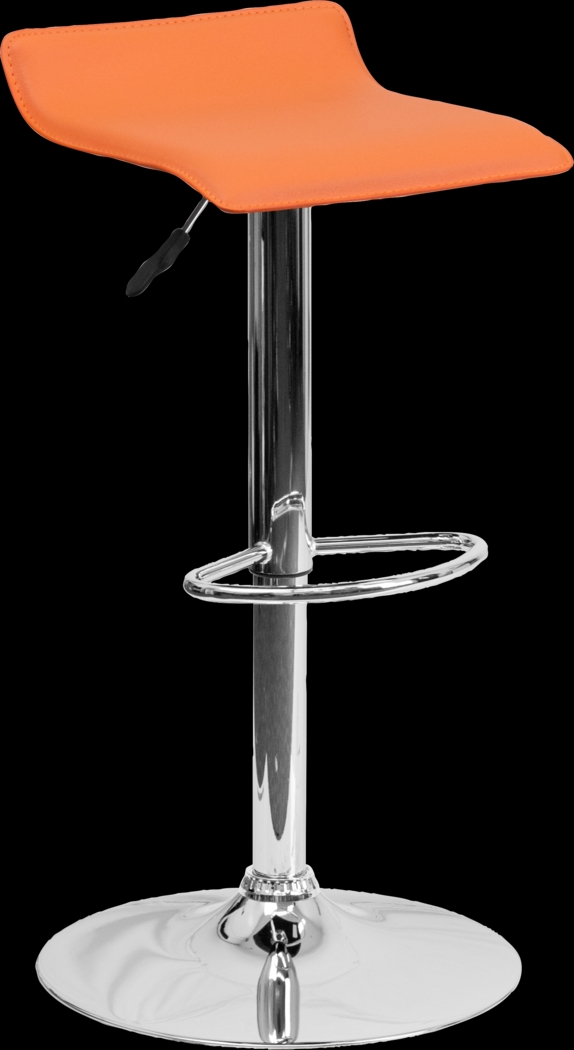 Salix Orange Adjustable Swivel Barstool - Thumbnail - Image 1