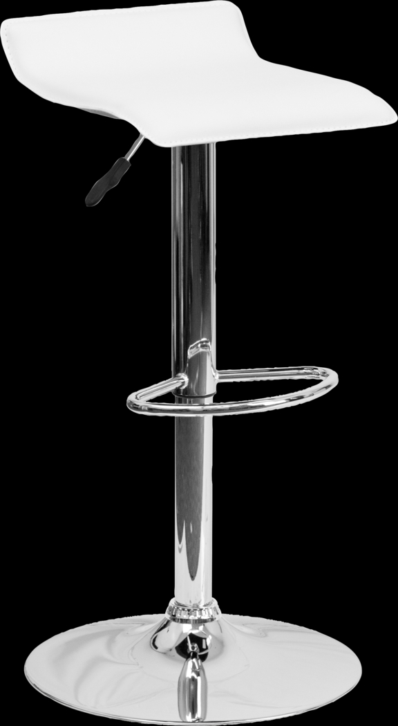 Salix White Adjustable Swivel Barstool - Thumbnail - Image 1