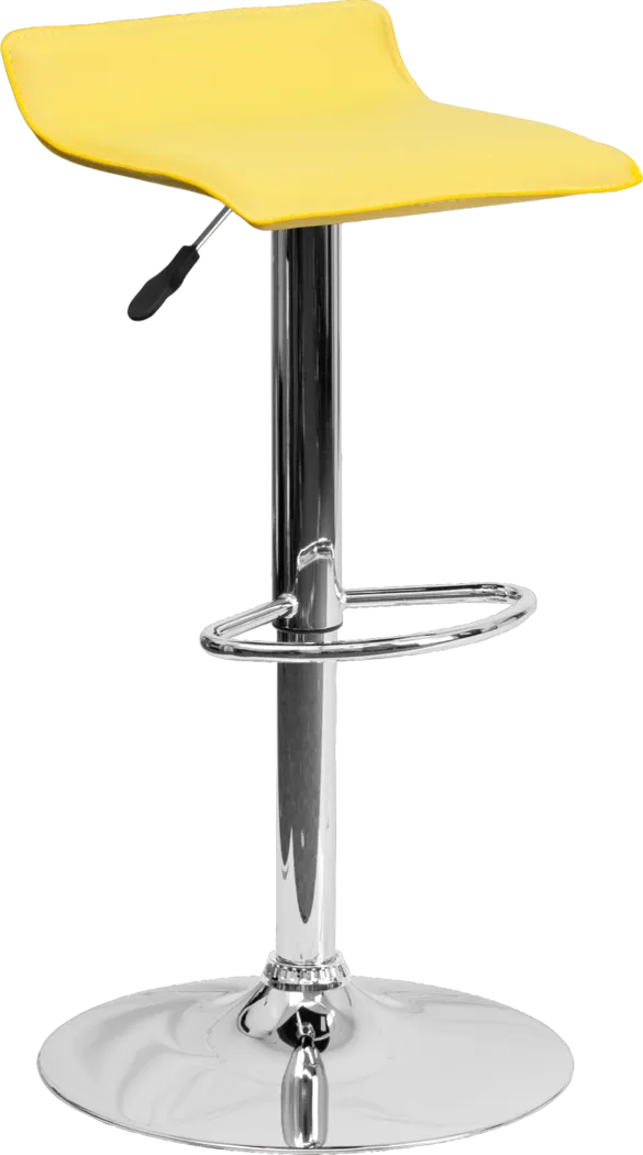 Salix Yellow Adjustable Swivel Barstool - Thumbnail - Image 1