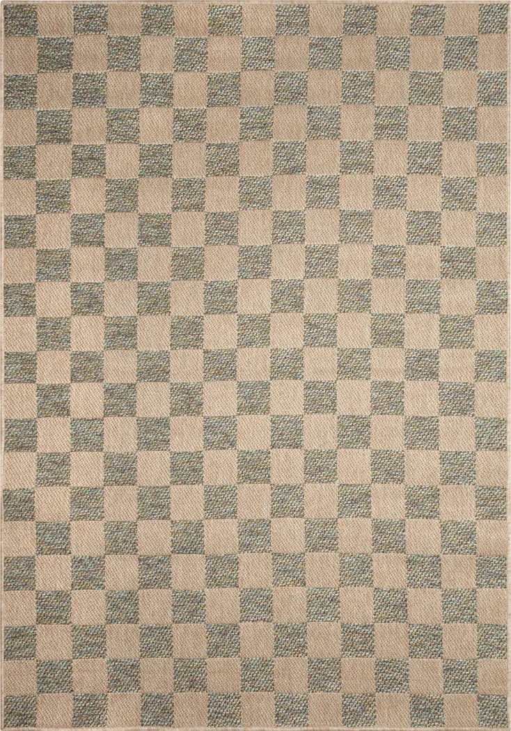 Salow Blue 5'3 x 7'3 Indoor/Outdoor Rug - Thumbnail - Image 1