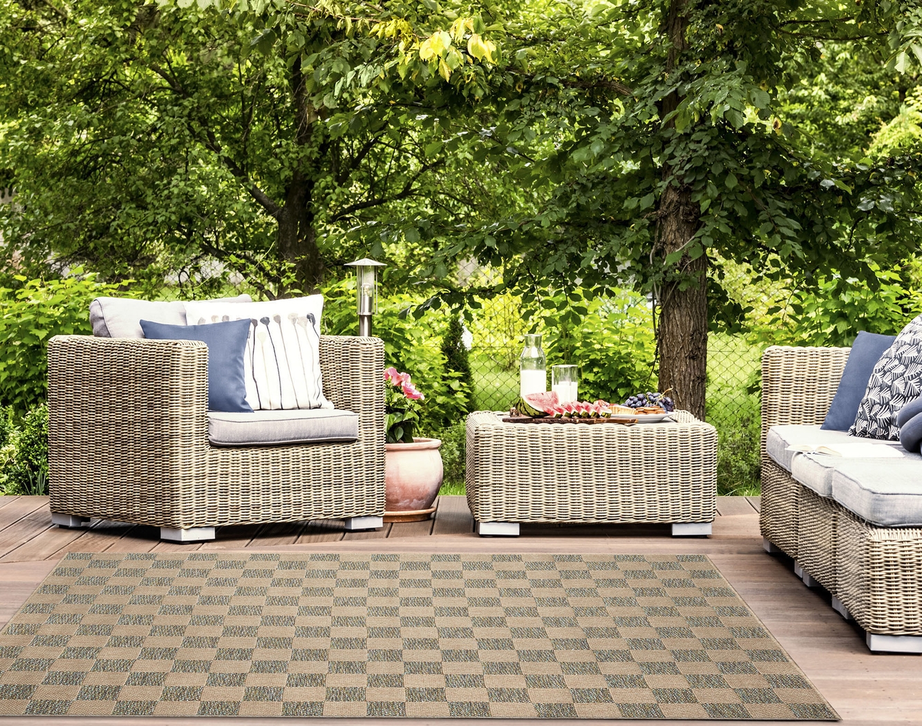 Salow Blue 6'6 x 9'4 Indoor/Outdoor Rug - Thumbnail - Image 2