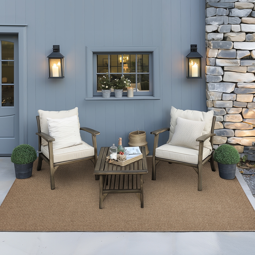 Salt Life Buxlam Bay Brown 6'6 x 9' Indoor/Outdoor Rug - Thumbnail - Image 2