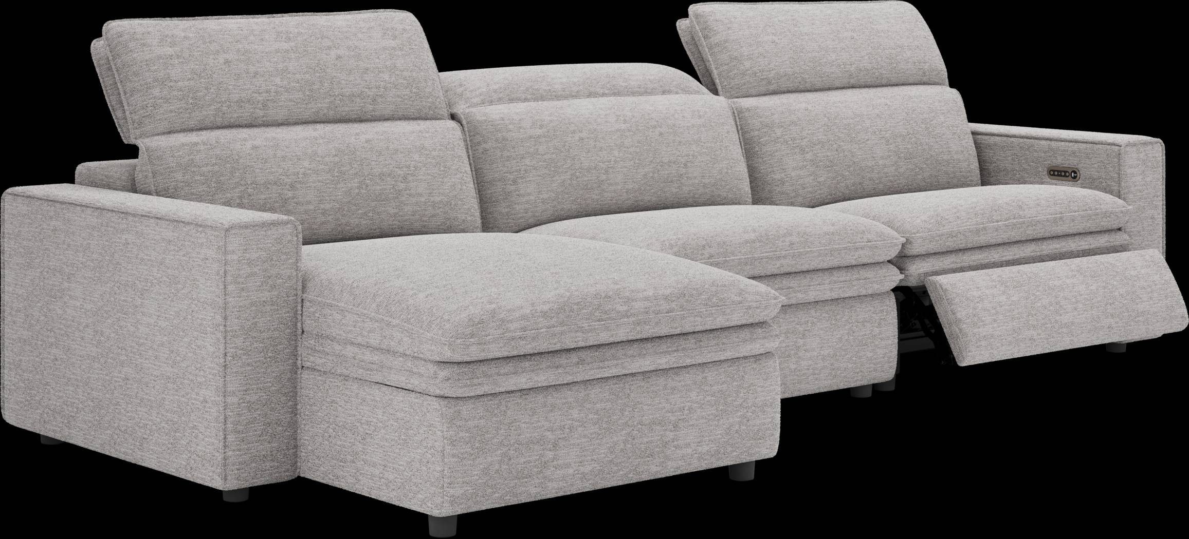 Salvator Street Gray 3 Pc Dual Power Reclining Sectional - Thumbnail - Image 1