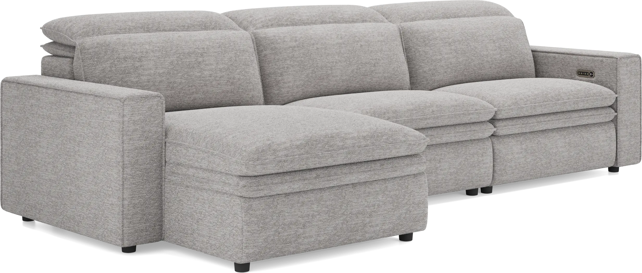 Salvator Street Gray 3 Pc Dual Power Reclining Sectional - Thumbnail - Image 4