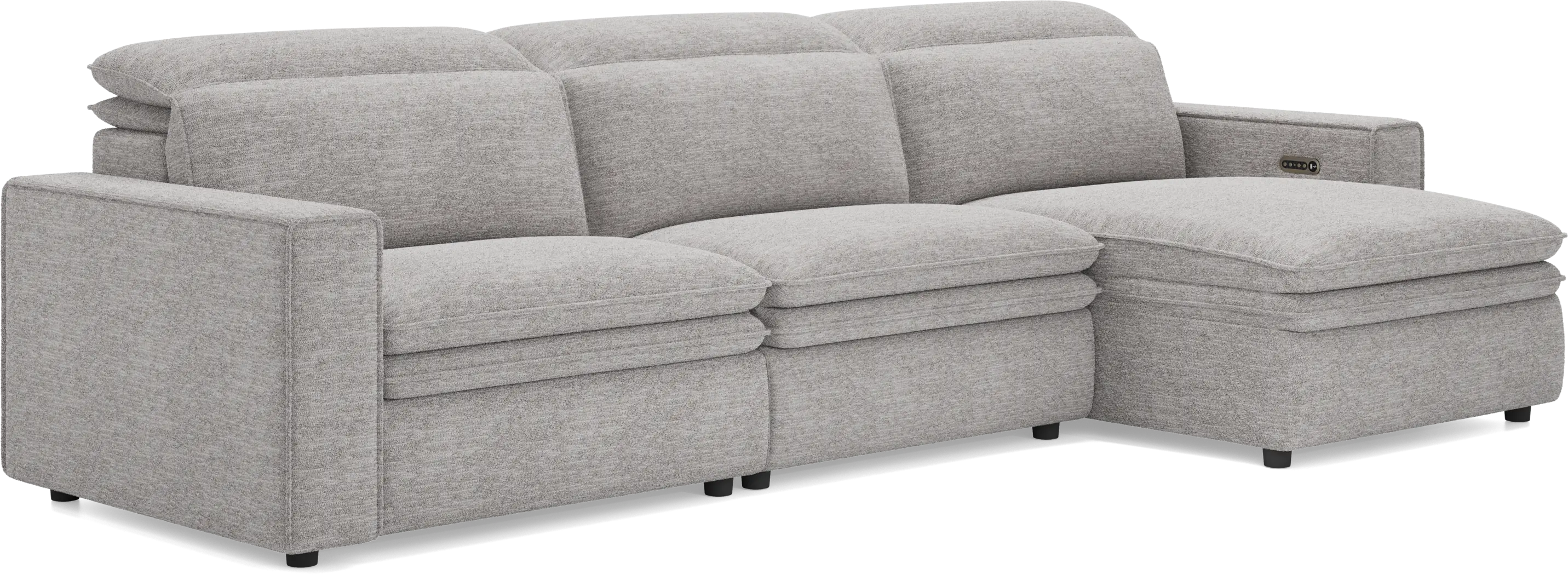 Salvator Street Gray 3 Pc Dual Power Reclining Sectional - Thumbnail - Image 4