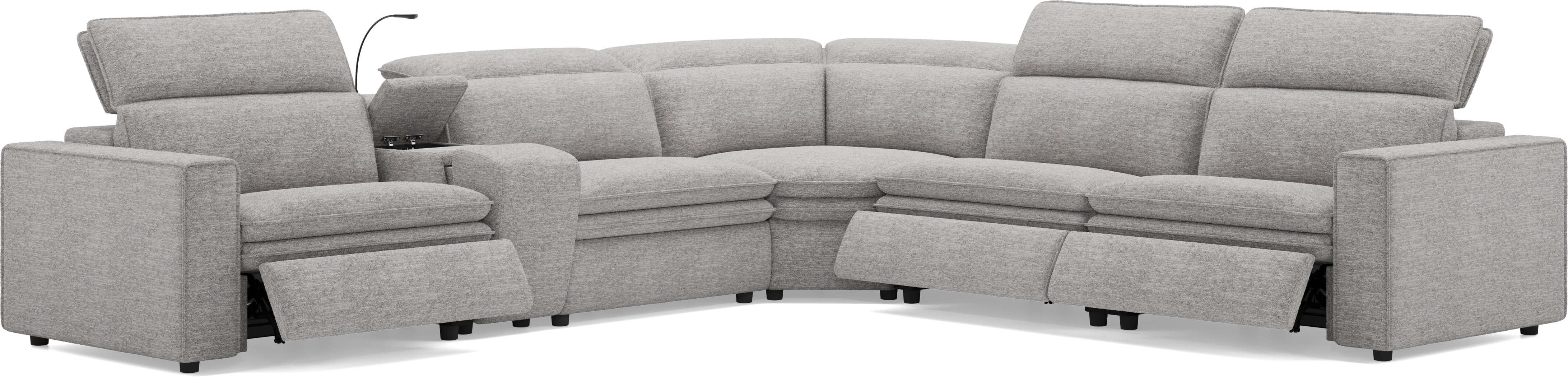 Salvator Street Gray 6 Pc Dual Power Reclining Sectional - Thumbnail - Image 3