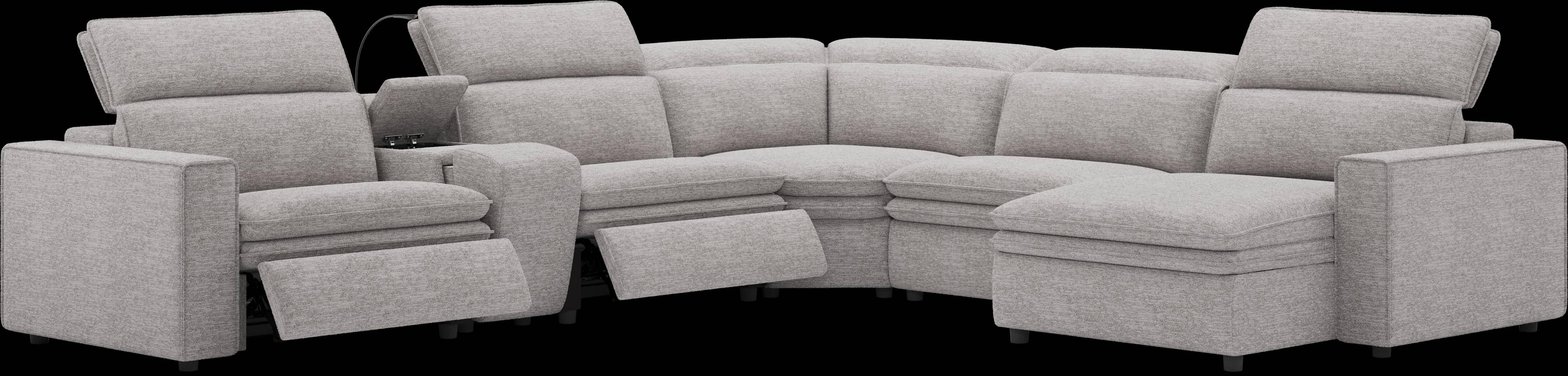 Salvator Street Gray 6 Pc Dual Power Reclining Sectional - Thumbnail - Image 3