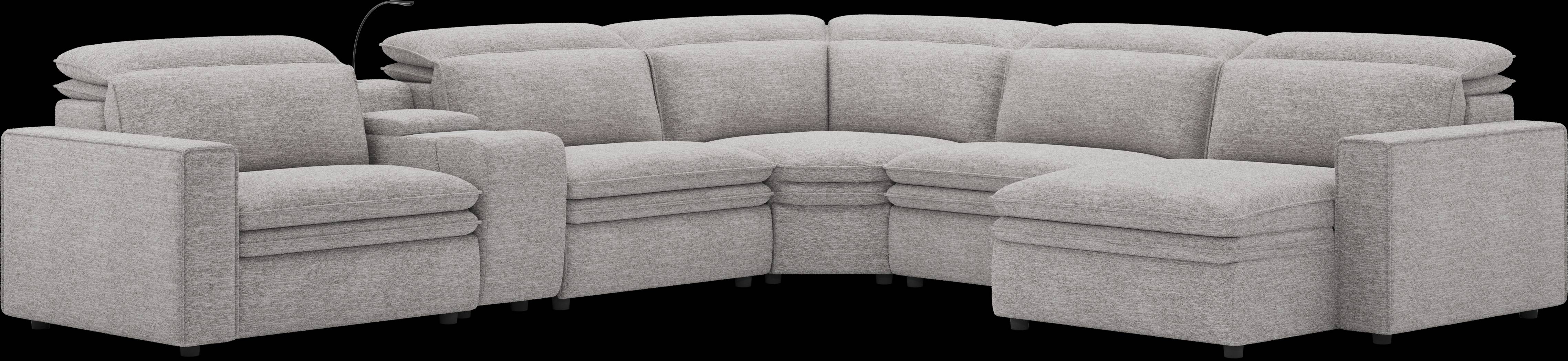 Salvator Street Gray 6 Pc Dual Power Reclining Sectional - Thumbnail - Image 1