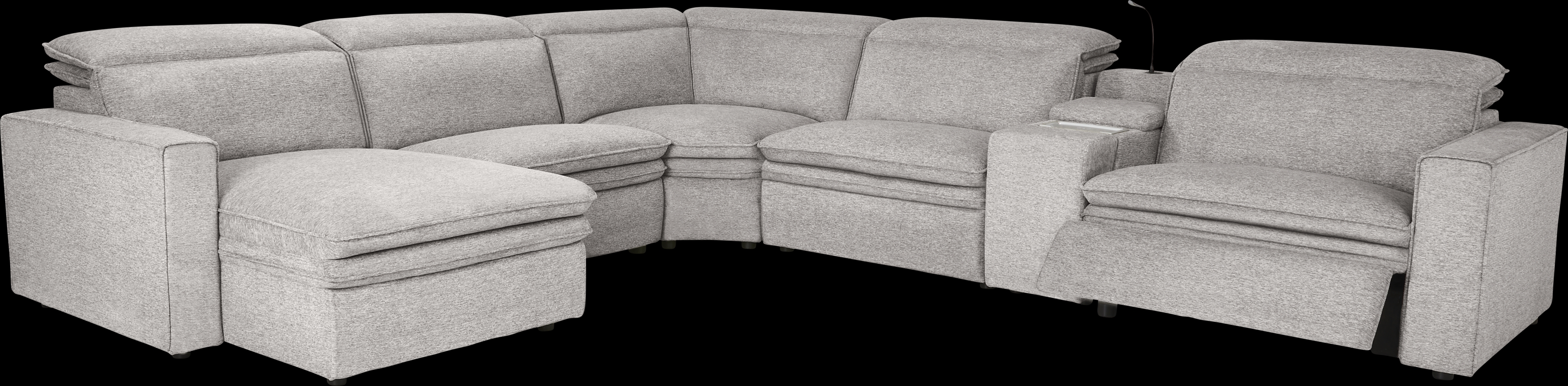 Salvator Street Gray 6 Pc Dual Power Reclining Sectional - Thumbnail - Image 4