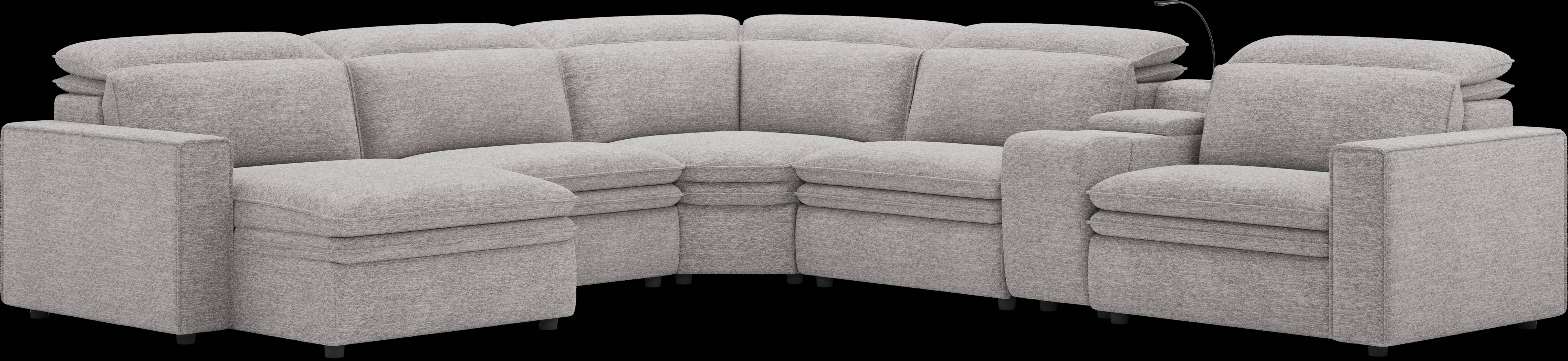 Salvator Street Gray 6 Pc Dual Power Reclining Sectional - Thumbnail - Image 1