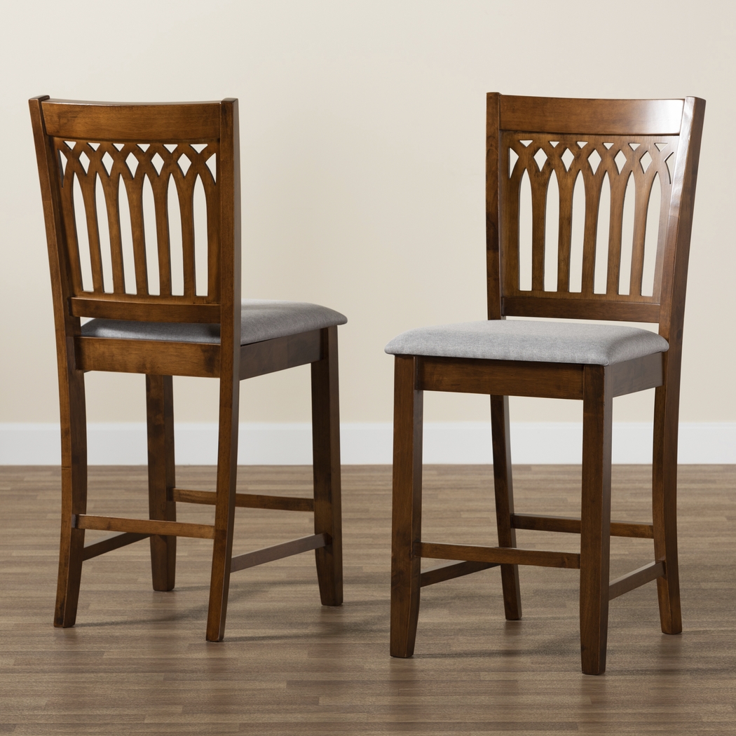 Salzedo Walnut Brown Counter Stool, Set of 2 - Thumbnail - Image 3