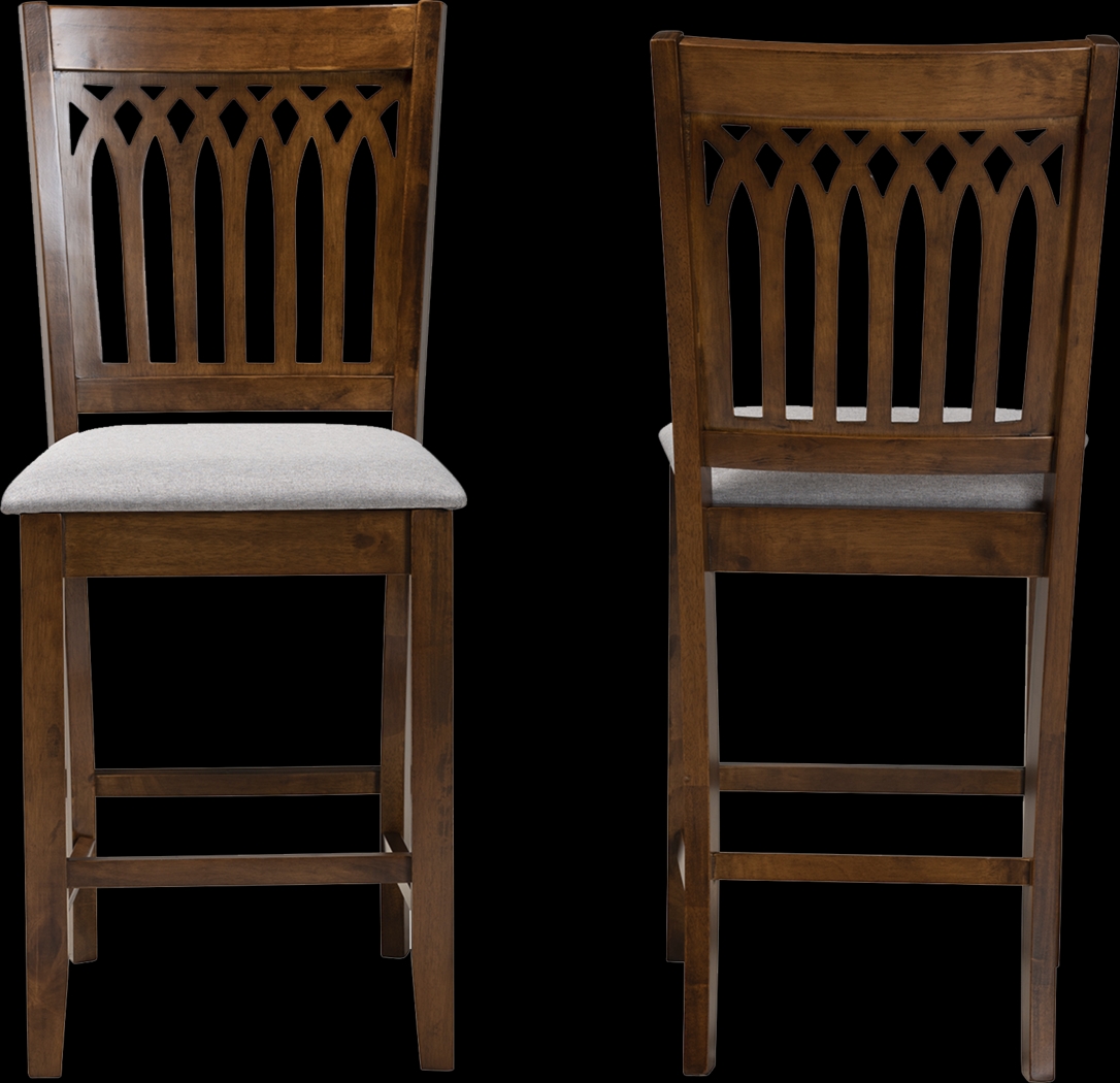 Salzedo Walnut Brown Counter Stool, Set of 2 - Thumbnail - Image 4