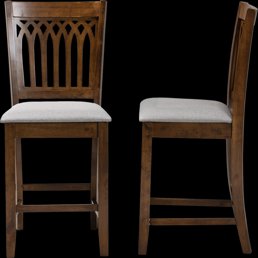 Salzedo Walnut Brown Counter Stool, Set of 2 - Thumbnail - Image 5