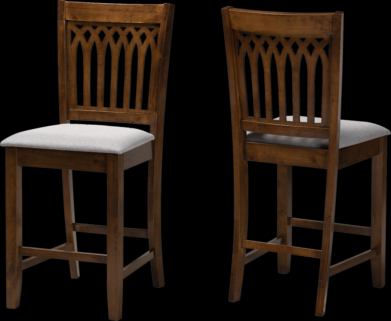 Salzedo Walnut Brown Counter Stool, Set of 2 - Thumbnail - Image 1