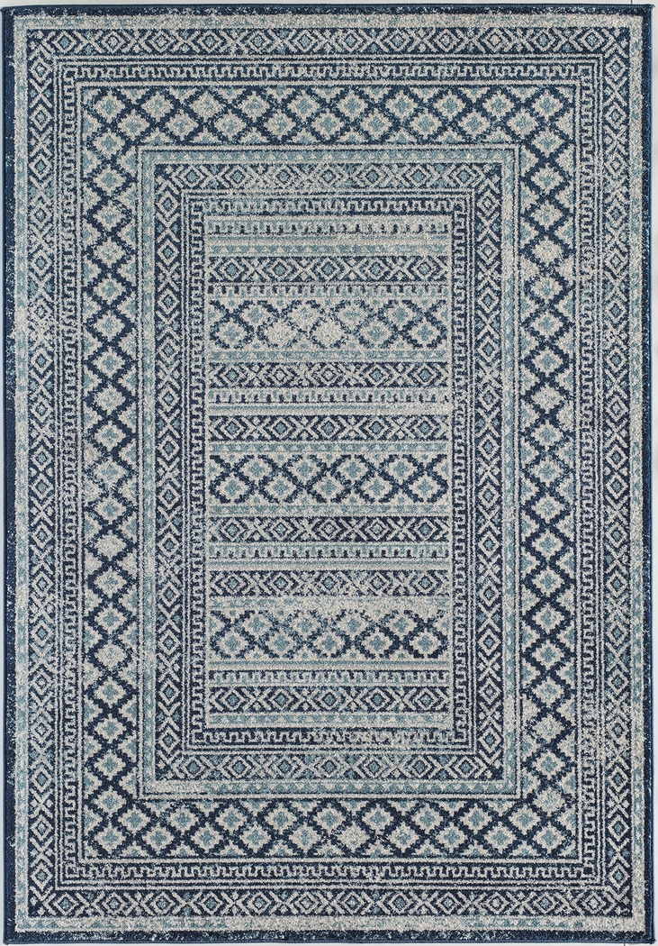 Samarbir Navy 8' x 10' Rug - Thumbnail - Image 1