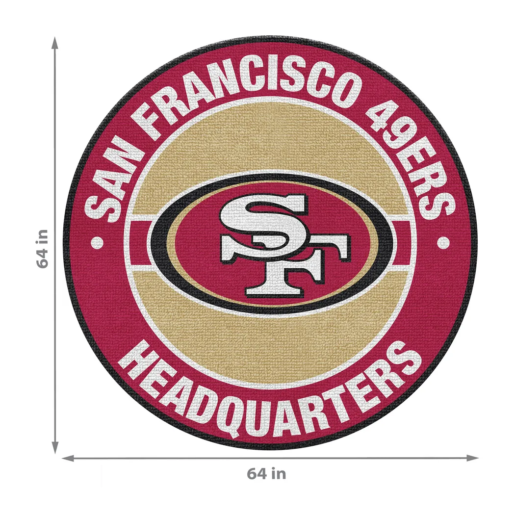 San Francisco 49ers Red 5' Round Headquarters Rug - Thumbnail - Image 2