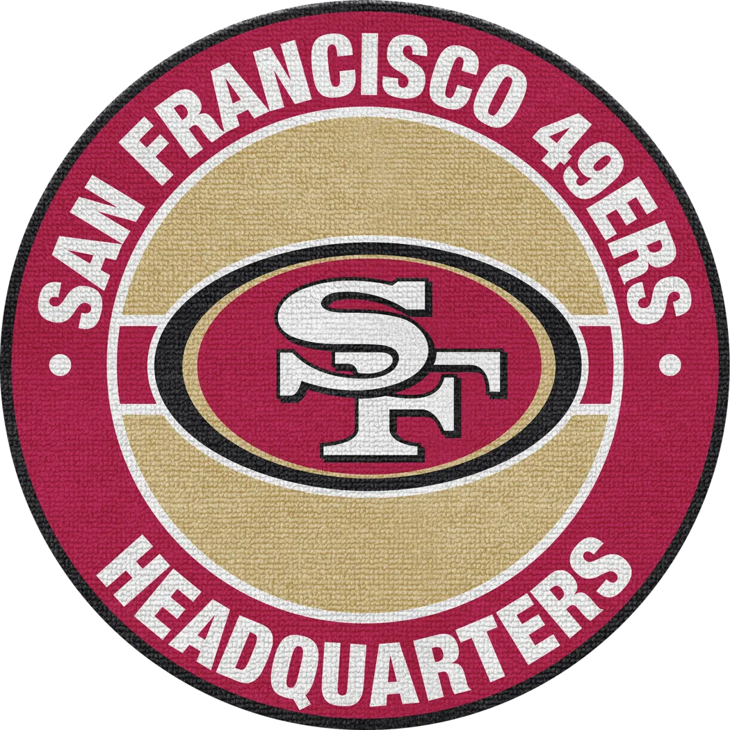 San Francisco 49ers Red 5' Round Headquarters Rug - Thumbnail - Image 1