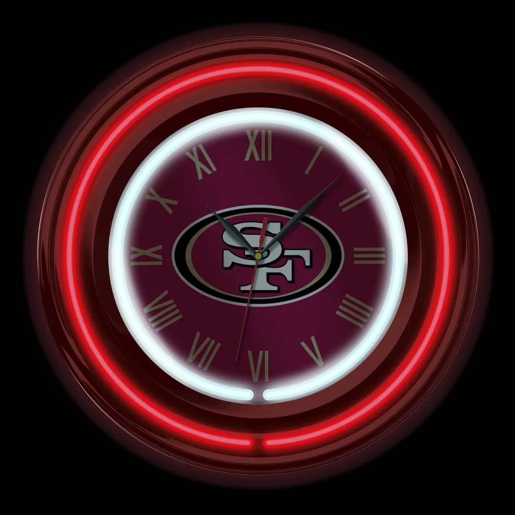 San Francisco 49ers Red Neon Wall Clock - Thumbnail - Image 3