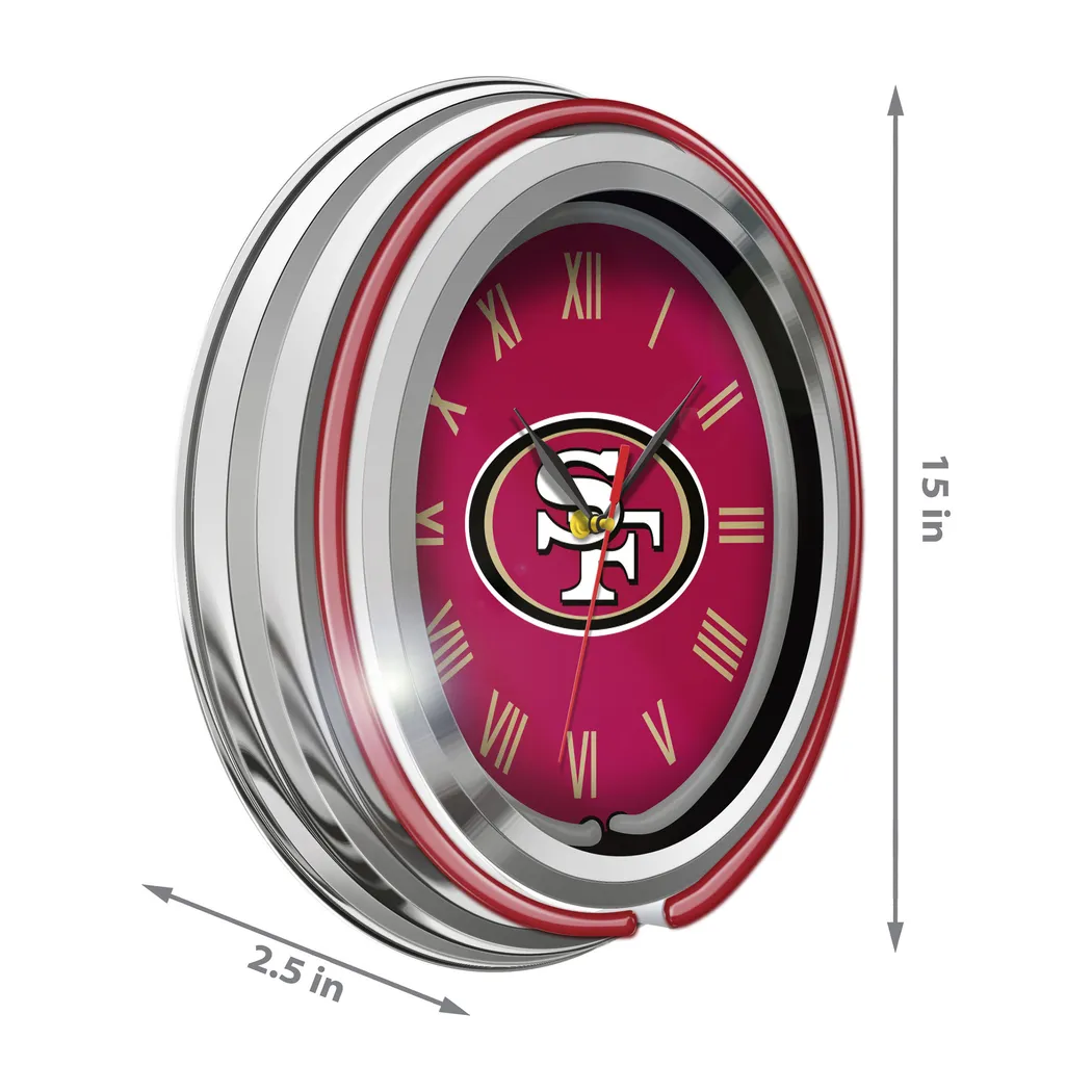 San Francisco 49ers Red Neon Wall Clock - Thumbnail - Image 4