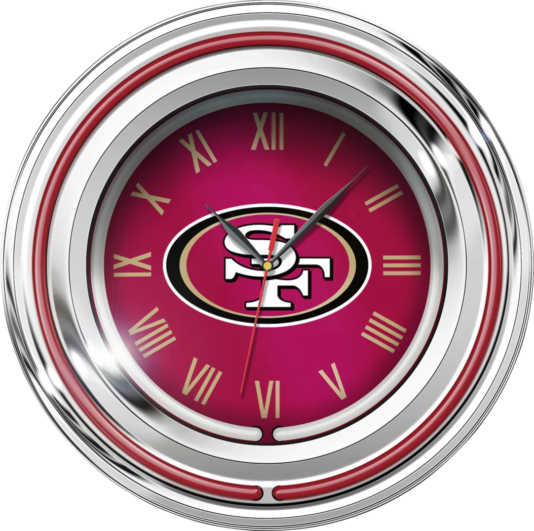 San Francisco 49ers Red Neon Wall Clock - Thumbnail - Image 1