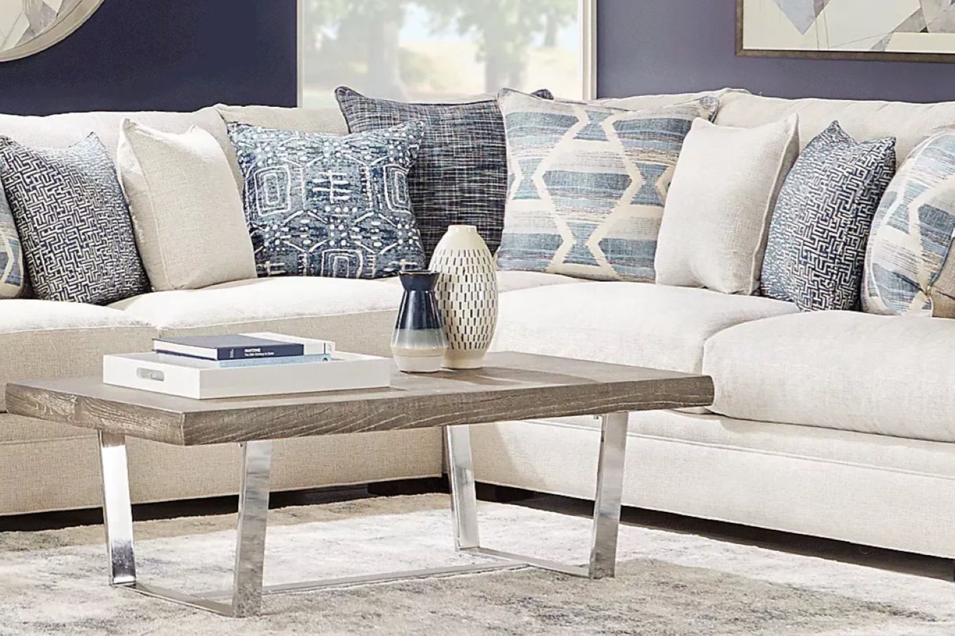 white and gray coffee table
