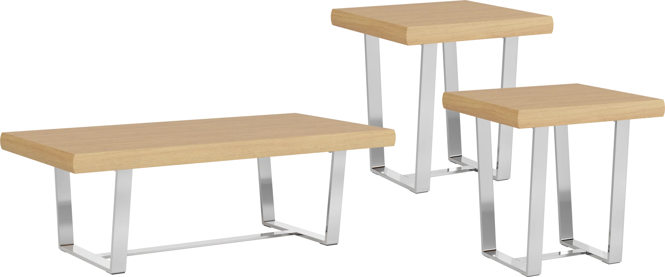 San Francisco Natural 3 Pc Table Set - Thumbnail - Image 1