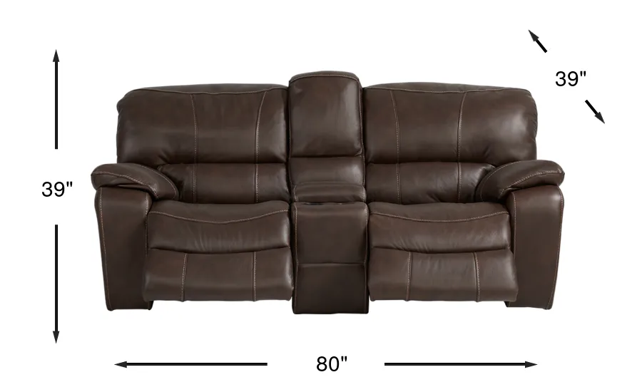 Cindy Crawford San Gabriel Brown Leather Non-Power Reclining