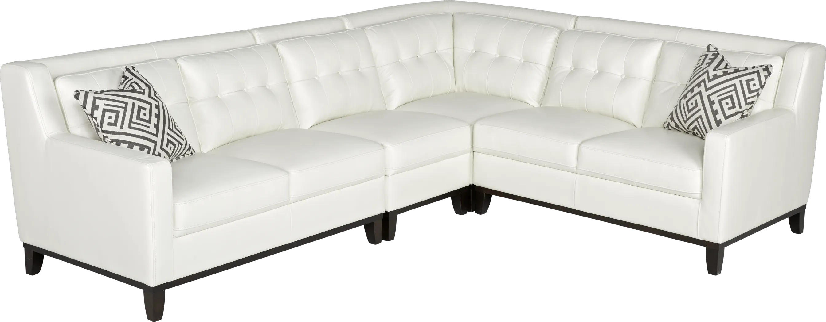 San Giovanni White 4 Pc Leather Sectional - Thumbnail - Image 3