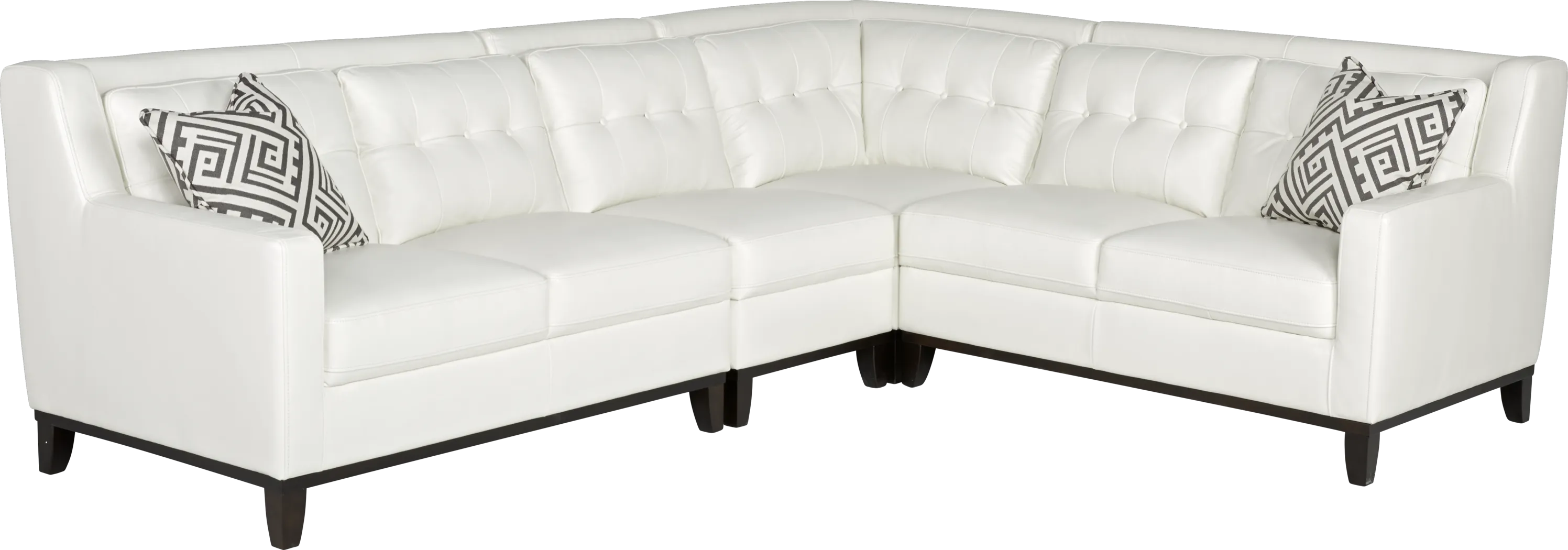 San Giovanni White 4 Pc Leather Sectional - Thumbnail - Image 1