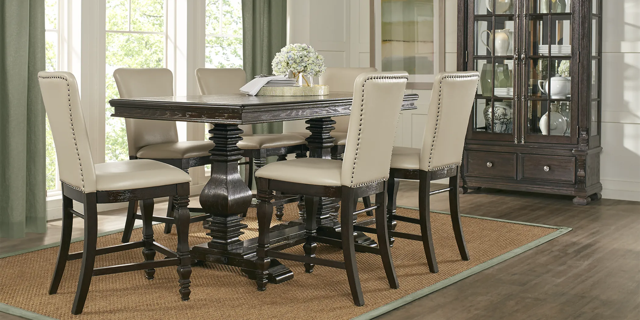 San Luis Oak 5 Pc Rectangle Counter Height Dining Room - Thumbnail - Image 1