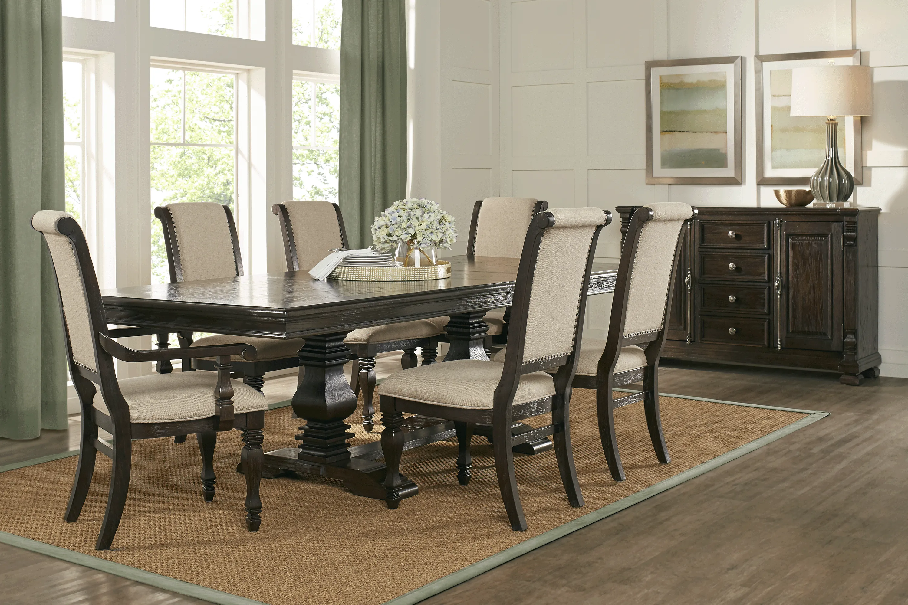 San Luis Oak 8 Pc Rectangle Dining Room - Thumbnail - Image 1