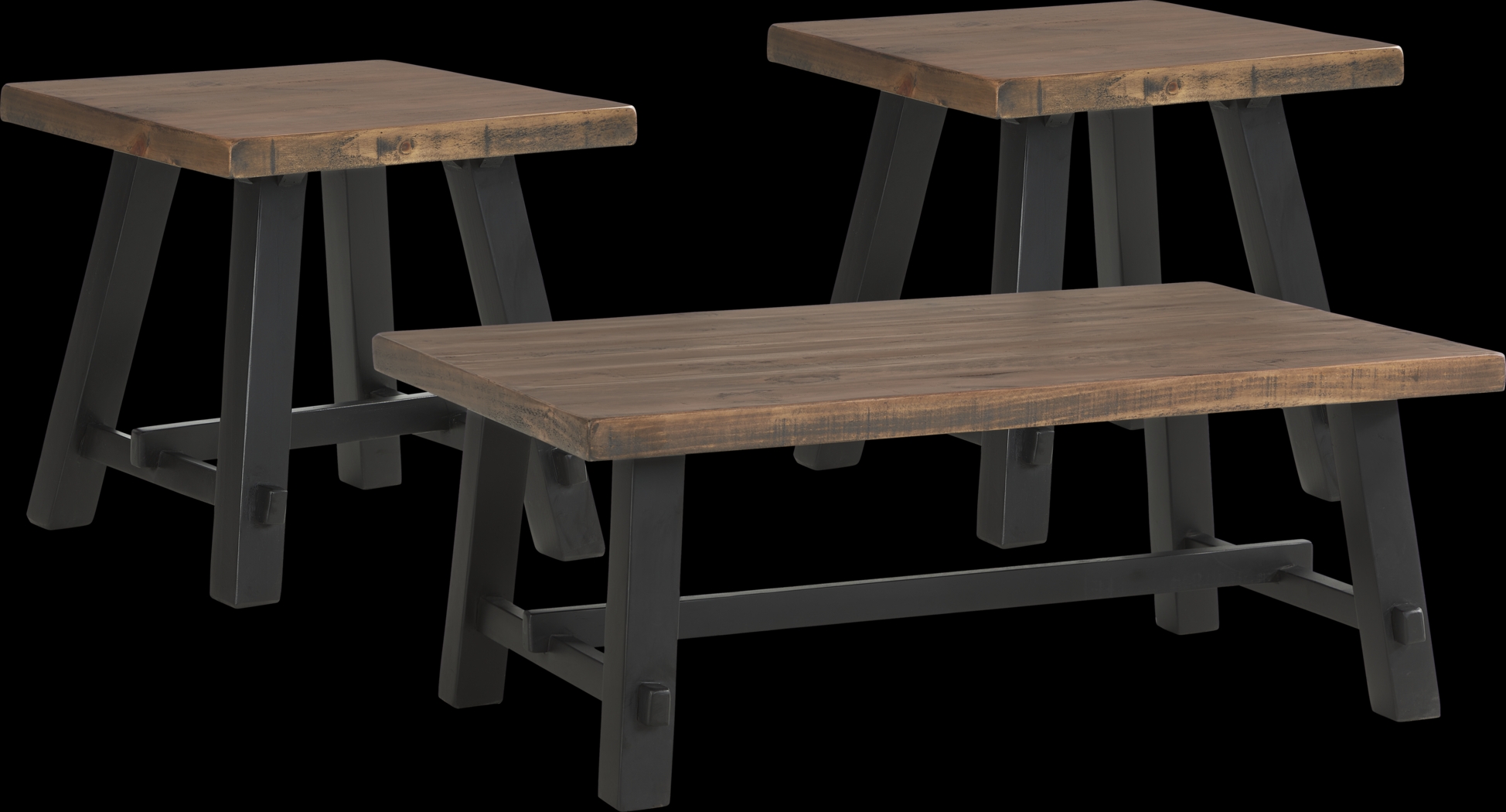 San Mateo Brown 3 Pc Table Set - Thumbnail - Image 1