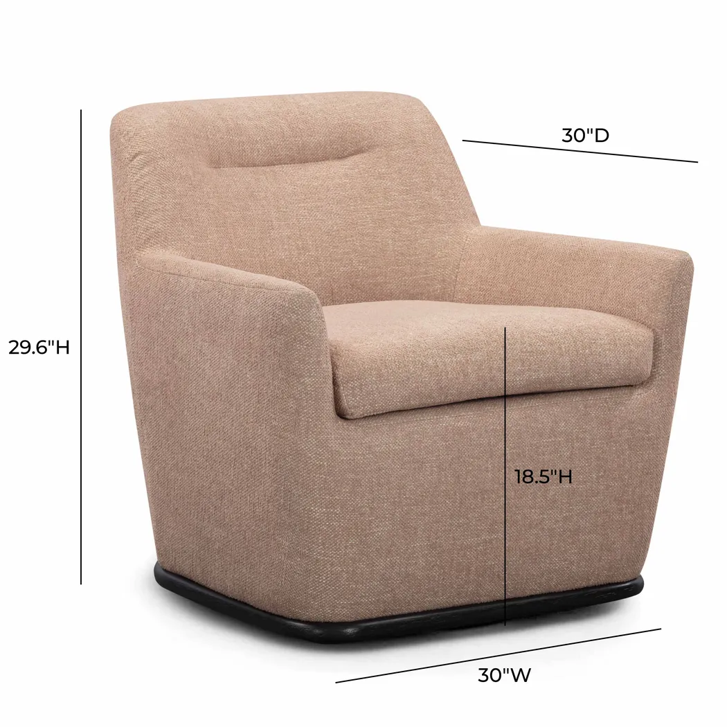 Sanbiens Peach Swivel Accent Chair - Thumbnail - Image 7