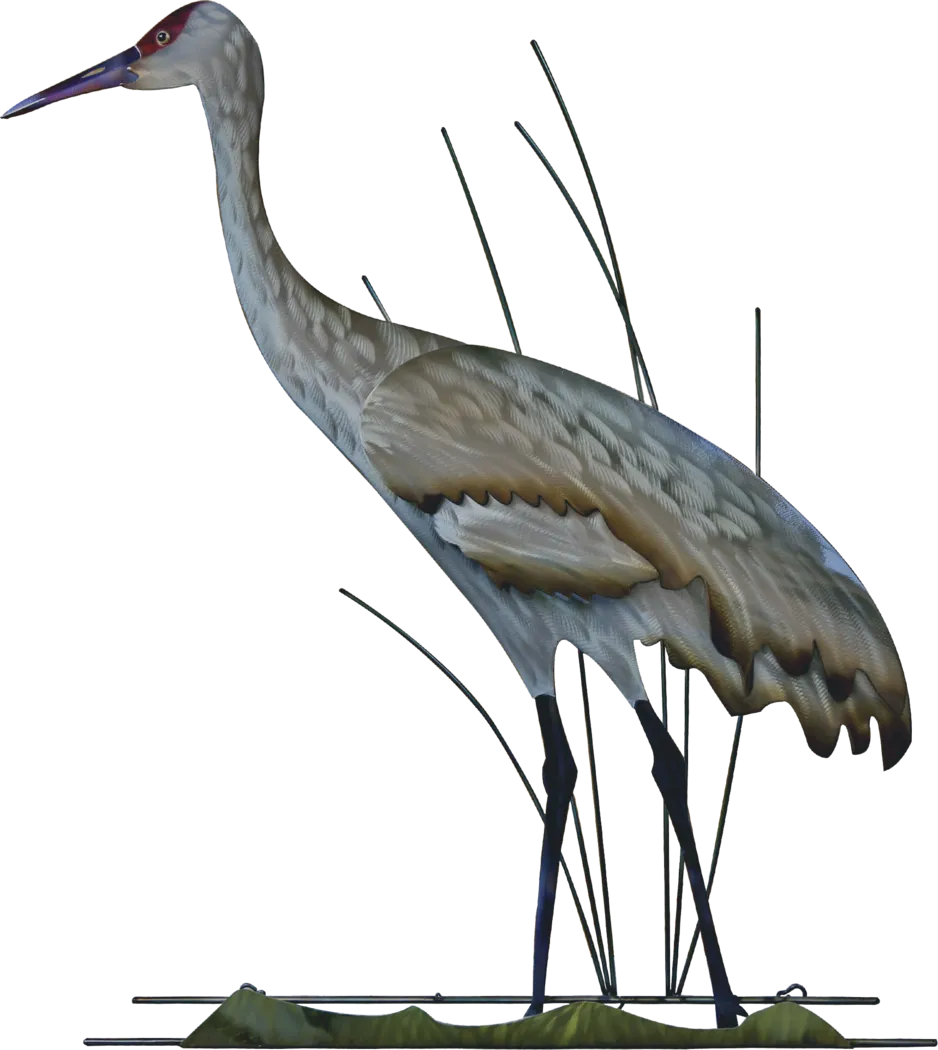 Sand Hill Silver Crane Indoor/Outdoor Wall Art - Thumbnail - Image 1