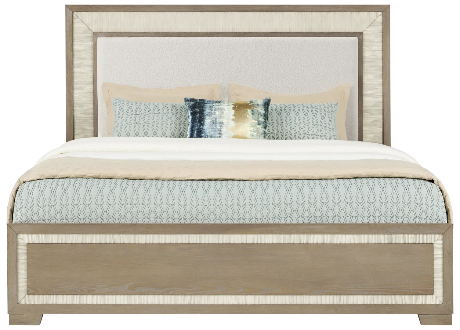 sandstone 3 pc king upholstered bed