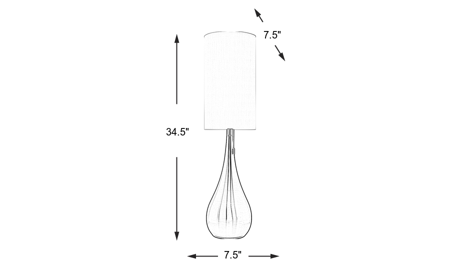 Dimension Image. Please refer to the Dimension Tab on this page for dimension details.