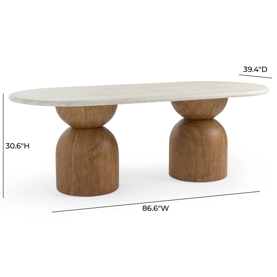 Sandeep Brown Oval Dining Table - Thumbnail - Image 6