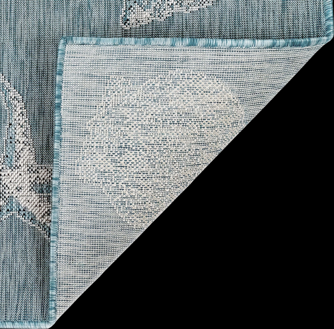 Sandfoot Point Aqua 4'10 x 7'6 Indoor/Outdoor Rug - Thumbnail - Image 6