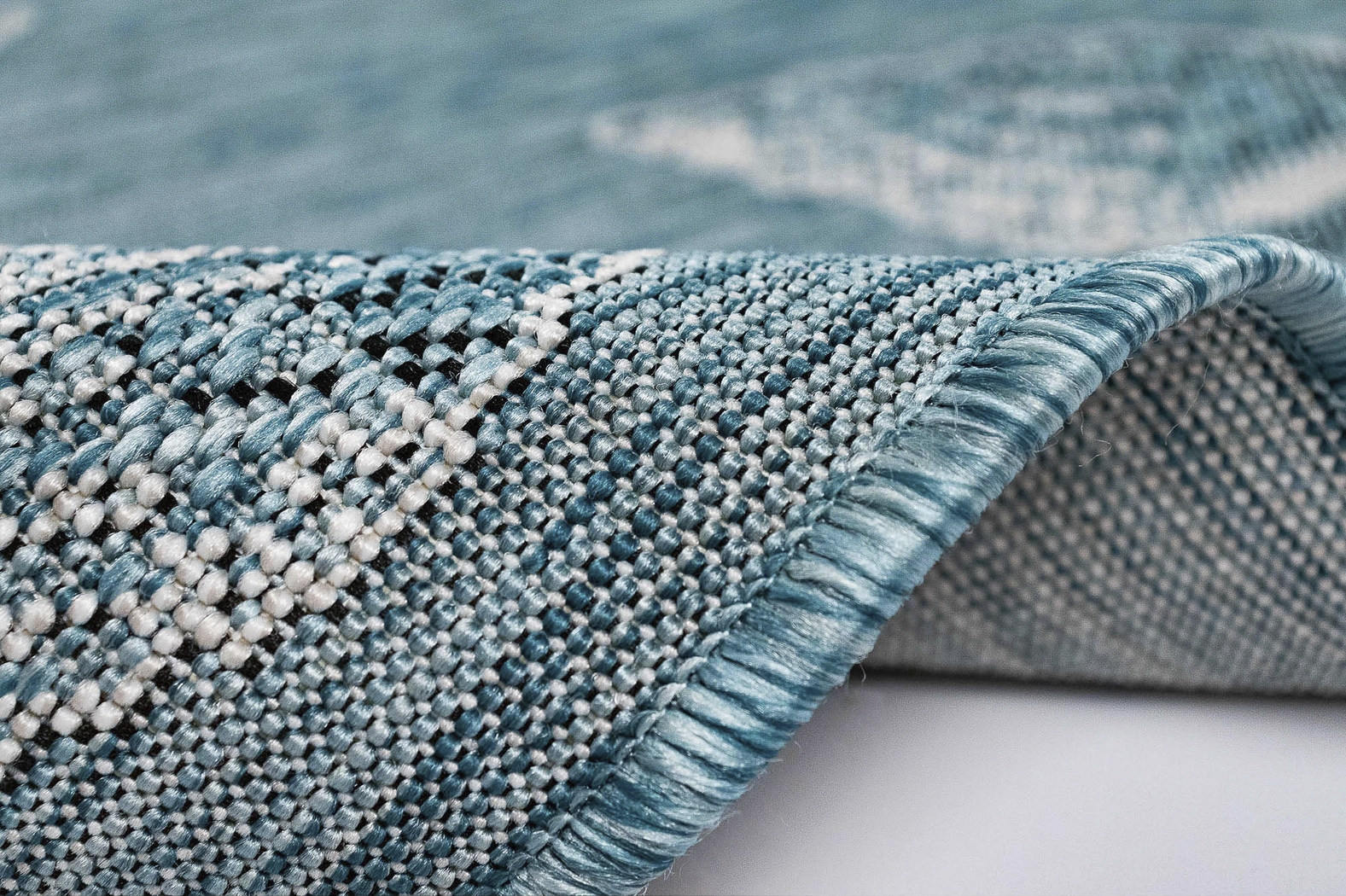 Sandfoot Point Aqua 6'8 x 9'4 Indoor/Outdoor Rug - Thumbnail - Image 3