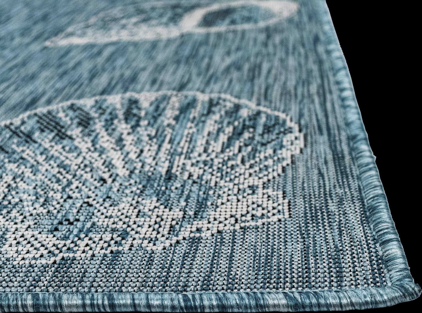 Sandfoot Point Aqua 7'10 x 9'10 Indoor/Outdoor Rug - Thumbnail - Image 4