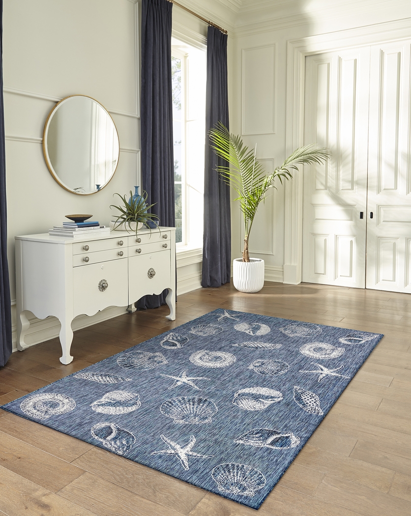 Sandfoot Point Navy 6'8 x 9'4 Indoor/Outdoor Rug - Thumbnail - Image 2