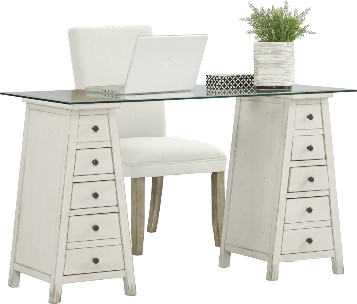 Sandi White Desk and Tulip Chalk Chair - Thumbnail - Image 1