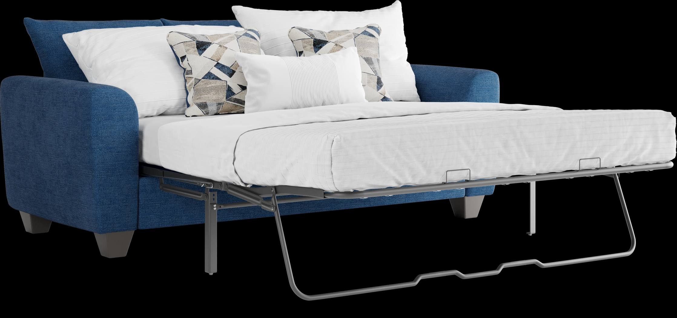 Sandia Heights Blue 7 Pc Living Room with Gel Foam Sleeper Sofa - Thumbnail - Image 3