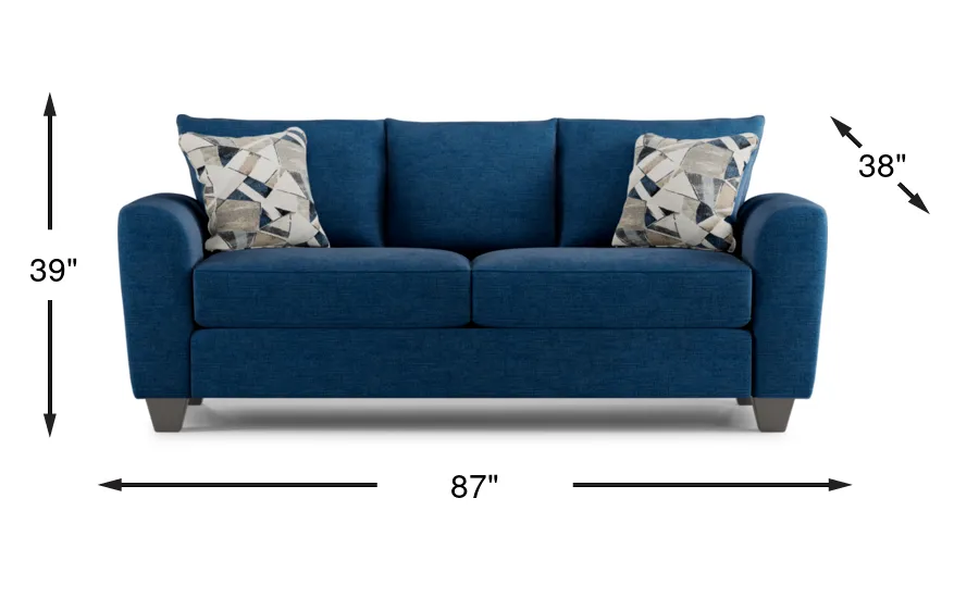 Sandia Heights Blue Chenille Fabric Sleeper Sofa | Rooms to Go