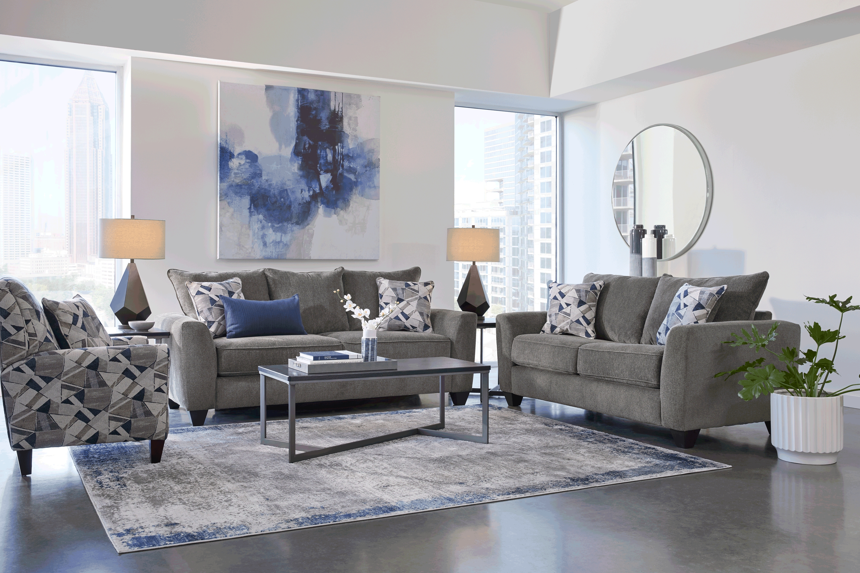 Sandia Heights Gray 2 Pc Living Room - Thumbnail - Image 1