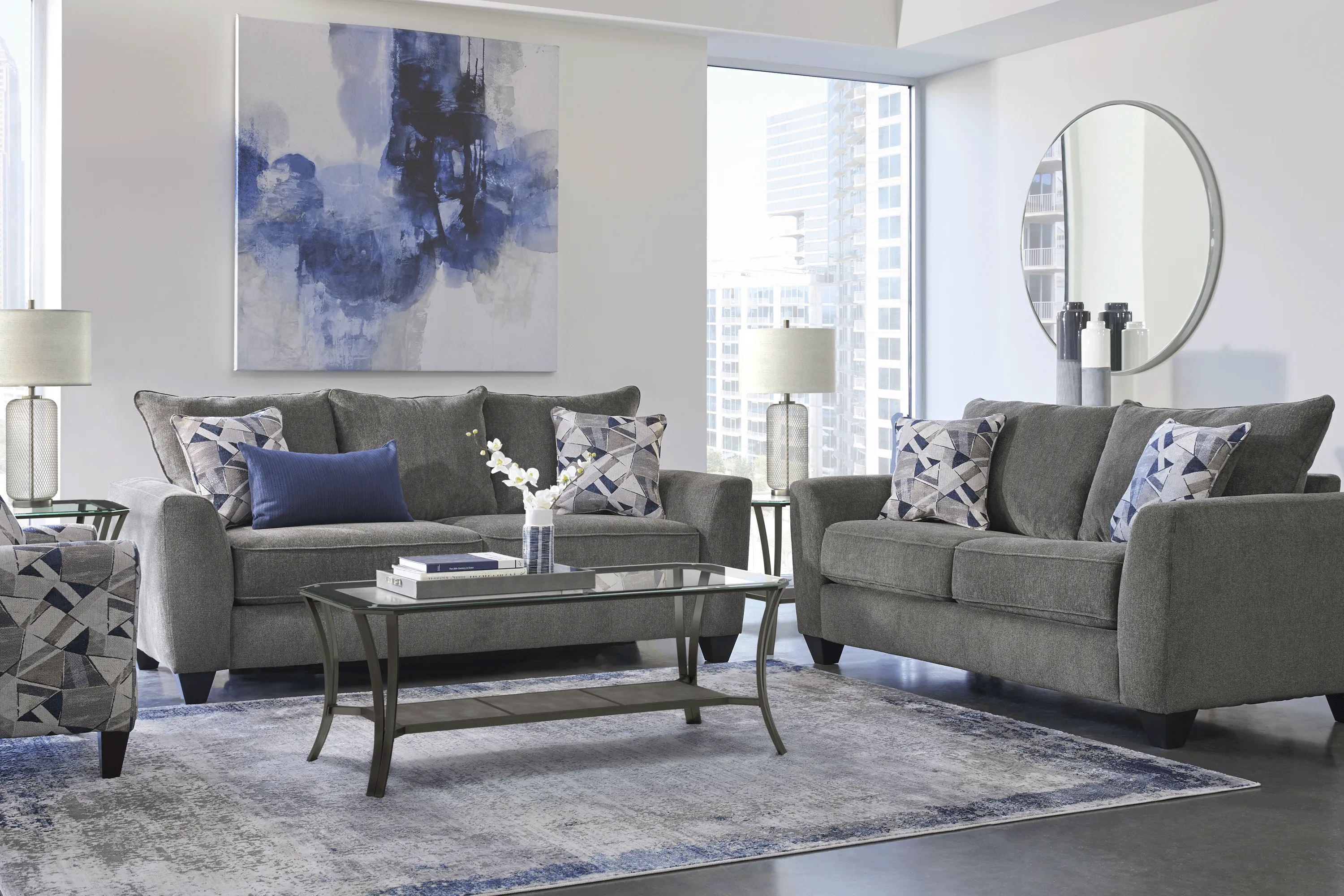 Sandia Heights Gray 7 Pc Living Room - Thumbnail - Image 1