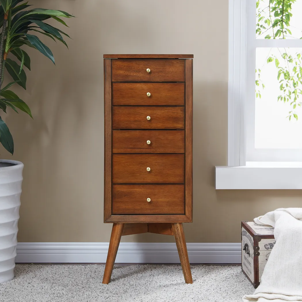 Sandida Brown Jewelry Armoire - Thumbnail - Image 2