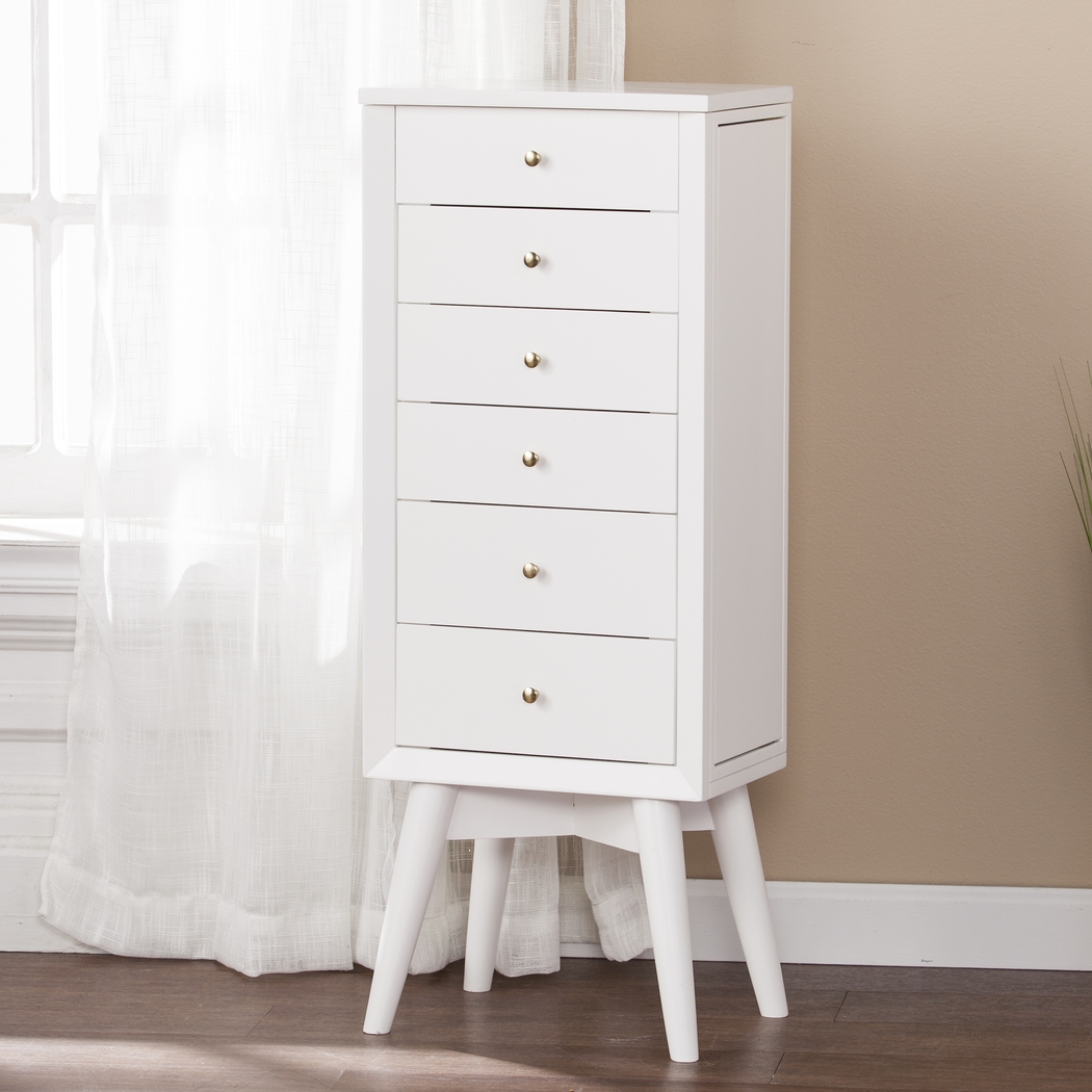 Sandida White Jewelry Armoire - Thumbnail - Image 2